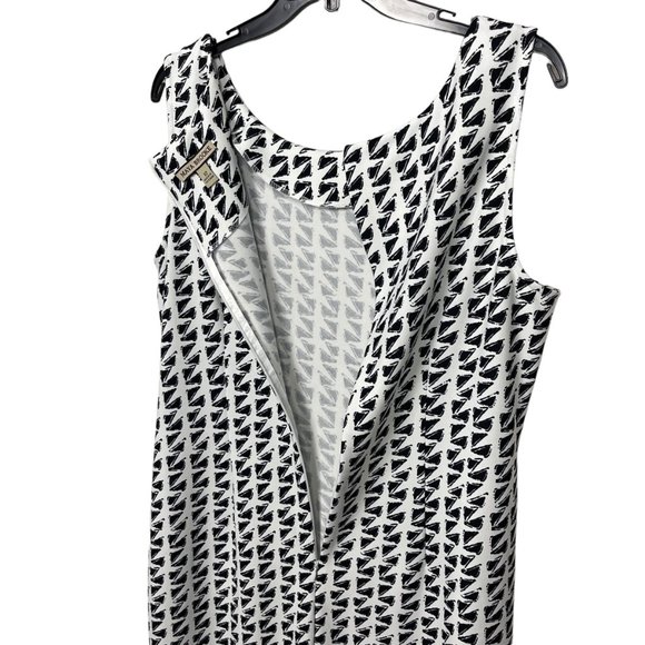 Maya Brooke Sleeveless Midi Dress Aztec Print White Women's 12 - Picture 6 of 7